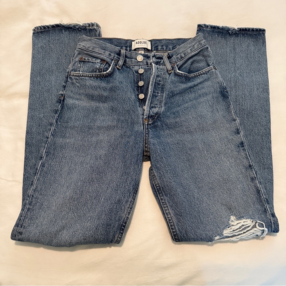 Agolde Blue Distressed Women Jeans
